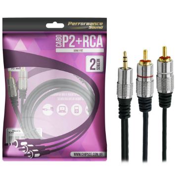 Mostrar detalhes de CABO AUDIO ESTEREO P2 X 2RCA 2MTS PRETO PIX - 018-0702 Imagem de CABO AUDIO ESTEREO P2 X 2RCA 2MTS PRETO PIX - 018-0702