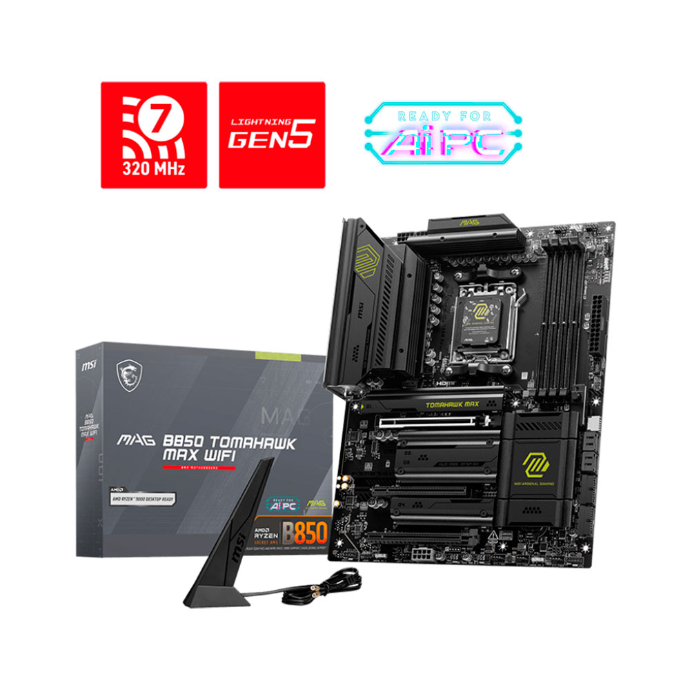 Mostrar detalhes de PLACA MAE (AMD) MSI MAG B850 TOMAHAWK MAX WIFI DDR5 AM5 Imagem de PLACA MAE (AMD) MSI MAG B850 TOMAHAWK MAX WIFI DDR5 AM5