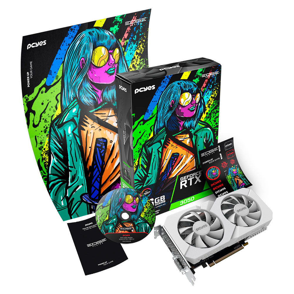 Mostrar detalhes de PLACA DE VIDEO PCYES GEFORCE RTX 3050 WHITE 6GB GDDR6 96BITS PVRTX30506WTPE Imagem de PLACA DE VIDEO PCYES GEFORCE RTX 3050 WHITE 6GB GDDR6 96BITS PVRTX30506WTPE