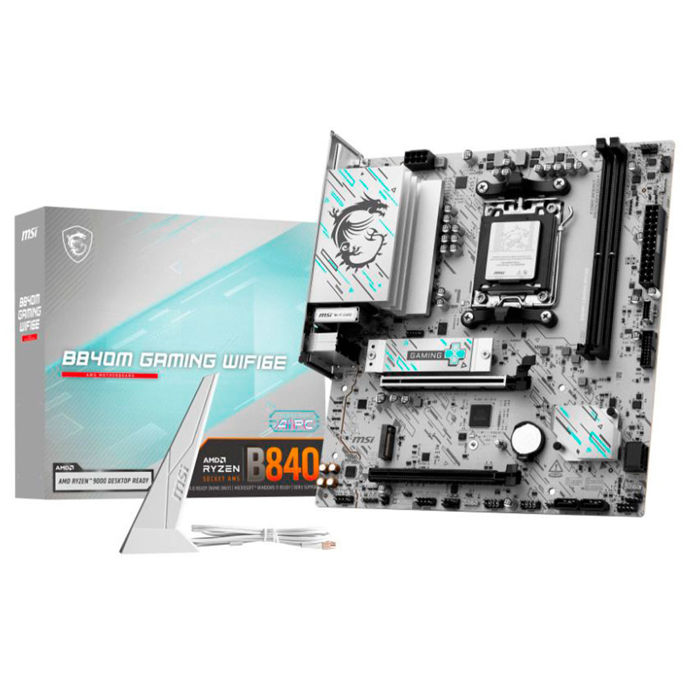 Mostrar detalhes de PLACA MAE (AMD) MSI B840M GAMING WIFI6E DDR5 AM5 Imagem de PLACA MAE (AMD) MSI B840M GAMING WIFI6E DDR5 AM5