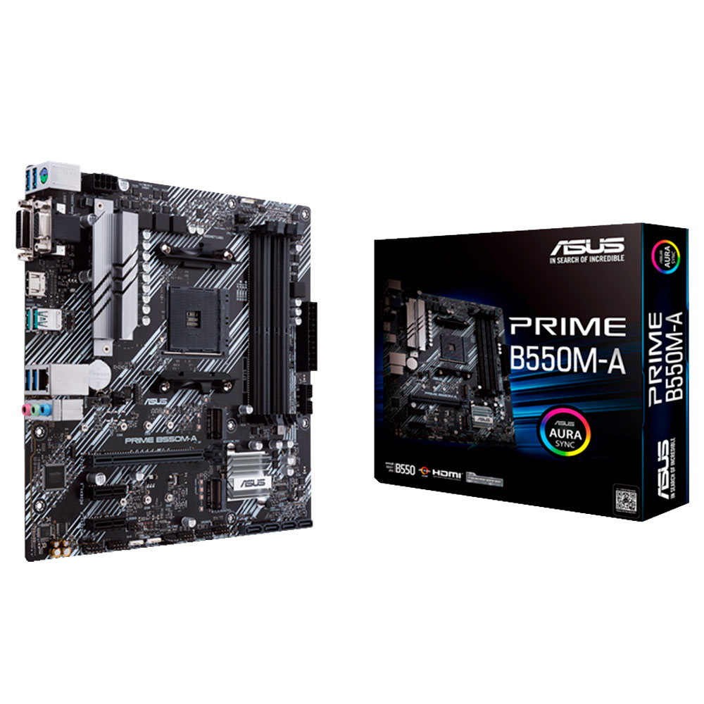 Mostrar detalhes de PLACA MAE (AMD) ASUS PRIME B550M-A DDR4 AM4 Imagem de PLACA MAE (AMD) ASUS PRIME B550M-A DDR4 AM4