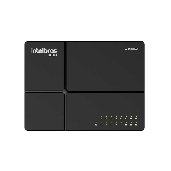 Imagem de SWITCH INTELBRAS 16 PORTAS FAST 10/100 S1116F - 4760132