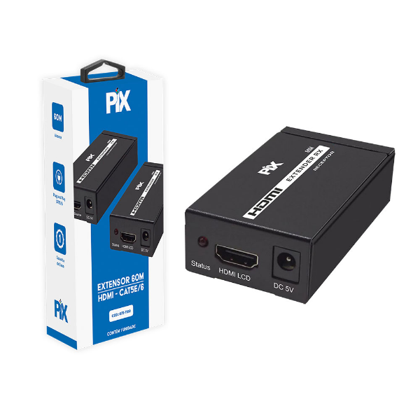 Imagem de EXTENSOR HDMI CAT5E/6 1080P 60 METROS PIX - 075-7160