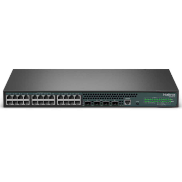 Imagem de SWITCH INTELBRAS GERENCIAVEL L3 24 PORTAS GIGABIT POE 370W MAIS 4 PORTAS SFP+ S2328G-PB - 4760108
