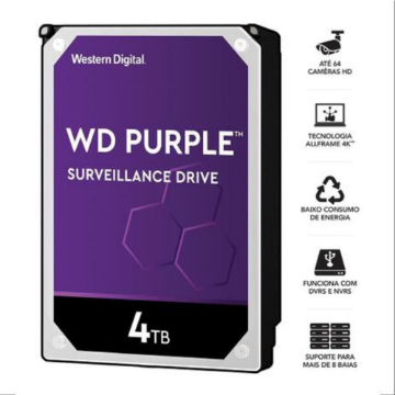Mostrar detalhes de HDD WD PURPLE 4 TB PARA SEGURANCA / VIGILANCIA / DVR - WD43PURZ Imagem de HDD WD PURPLE 4 TB PARA SEGURANCA / VIGILANCIA / DVR - WD43PURZ