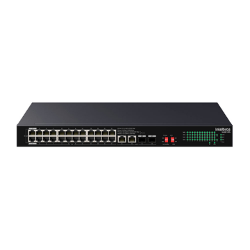 Imagem de SWITCH INTELBRAS 24 PORTAS FAST + 2 GIGABIT + 2 SFP HI-POE S1126F-HPA - 4760129