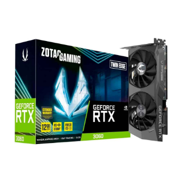 Mostrar detalhes de PLACA DE VIDEO ZOTAC GEFORCE RTX 3060 TWIN EDGE 12GB GDDR6 192BITS ZT-A30600E-10M Imagem de PLACA DE VIDEO ZOTAC GEFORCE RTX 3060 TWIN EDGE 12GB GDDR6 192BITS ZT-A30600E-10M