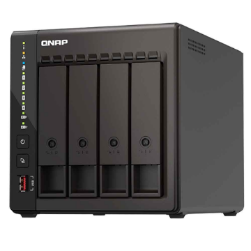 Imagem de STORAGE NAS QNAP 4 BAIAS INTEL CELERON J6412, 4 CORE, 2.6 GHZ, 8GB, 2x 2.5 GBE, TORRE - TS-453E-8G