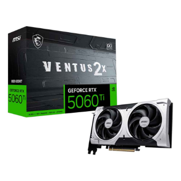 Mostrar detalhes de PLACA DE VIDEO MSI GEFORCE RTX 5060 TI VENTUS 2X OC PLUS 8GB GDDR7 128BITS 912-V536-024 Imagem de PLACA DE VIDEO MSI GEFORCE RTX 5060 TI VENTUS 2X OC PLUS 8GB GDDR7 128BITS 912-V536-024