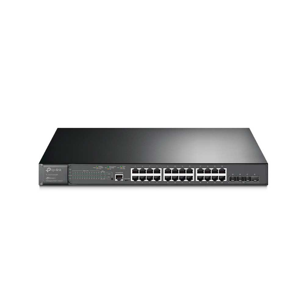 Imagem de SWITCH GERENCIAVEL TL-SG3428XMP GIGABIT JETSTREAM L2+ COM 24 PORTAS POE+ E 4 SLOTS SFP+ 10GE TP-LINK
