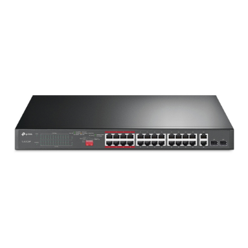 Mostrar detalhes de SWITCH POE+ 24 PORTAS TP-LINK 10/100 Mbps e 2 PORTAS GIGABIT TL-SL1226P Imagem de SWITCH POE+ 24 PORTAS TP-LINK 10/100 Mbps e 2 PORTAS GIGABIT TL-SL1226P