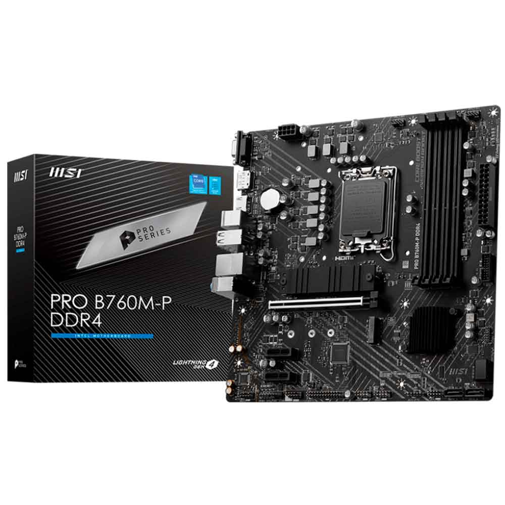 Imagem de PLACA MAE (INTEL) MSI PRO B760M-P DDR4 LGA1700 12� 13� E 14� GERACAO