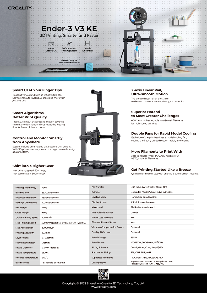 Imagem de IMPRESSORA 3D CREALITY ENDER-3 V3 KE - 1201020473