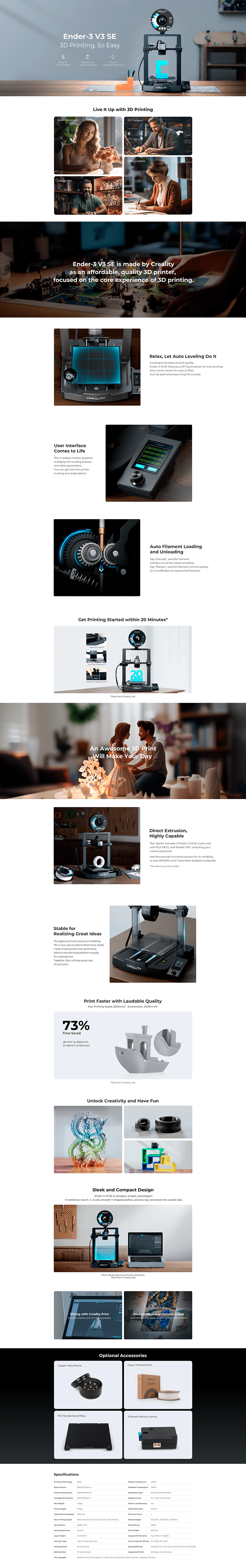 Imagem de IMPRESSORA 3D CREALITY ENDER-3 V3 SE - 1001020508