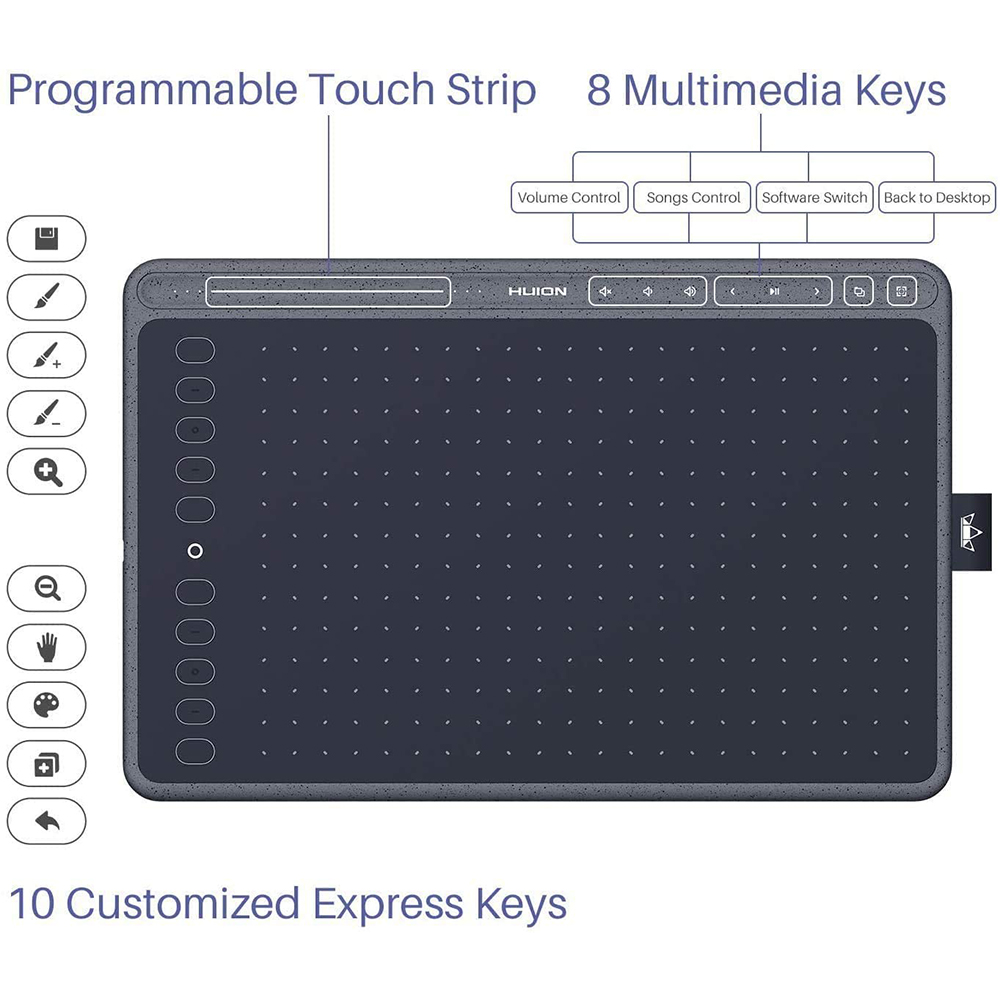Imagem de MESA DIGITALIZADORA HUION INSPIROY HS611 SPACE GREY