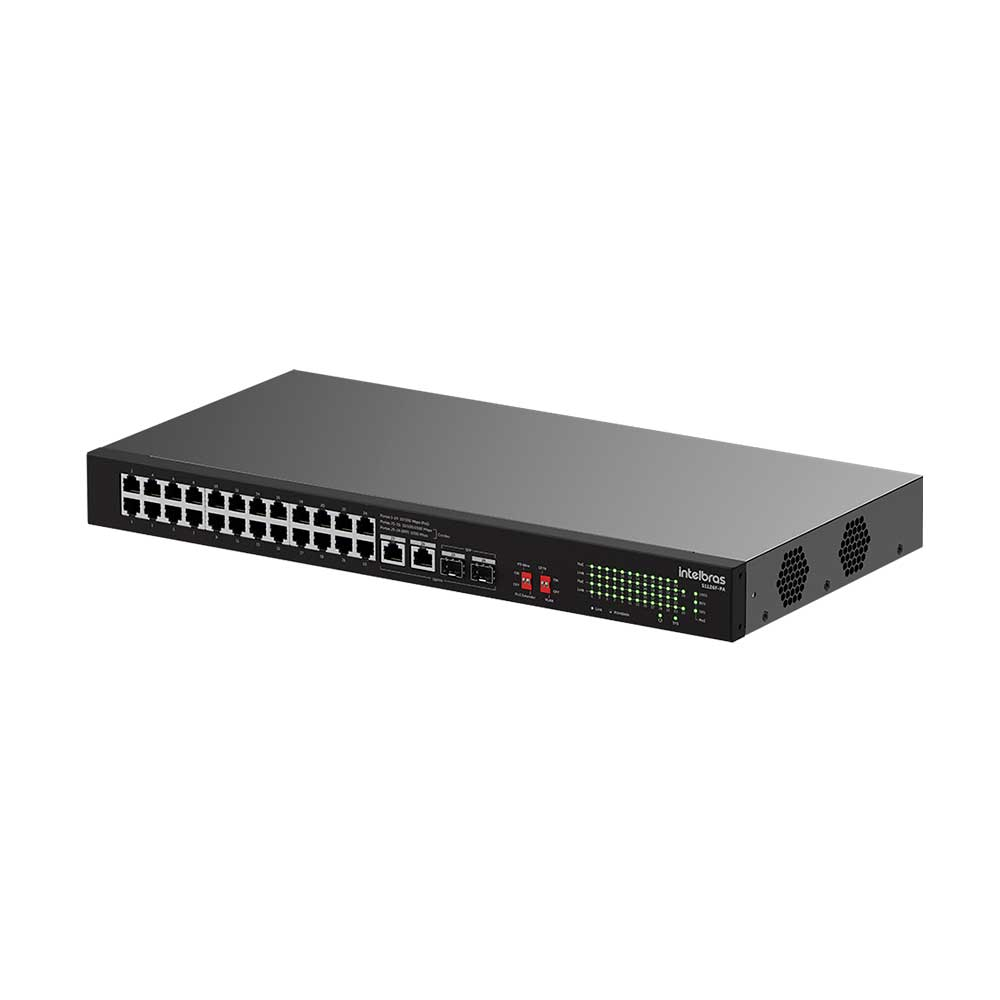 Imagem de SWITCH INTELBRAS 24 PORTAS FAST POE MAIS 2 PORTAS SFP S1126F-PA - 4760116