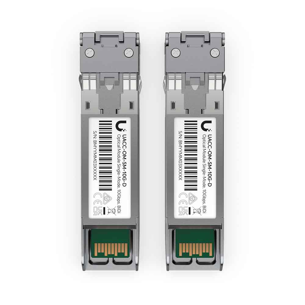 Imagem de MODULO UBIQUITI MINI GBIC/SFP+ MONOMODO  2LC 10GBPS 10KM UACC-OM-SM-10G-D-2 (2 - PACK)