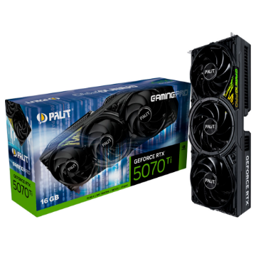 Mostrar detalhes de PLACA DE VIDEO PALIT GEFORCE RTX 5070 TI GAMINGPRO 16GB GDDR7 1256BITS NE7507T019T2-GB2031A Imagem de PLACA DE VIDEO PALIT GEFORCE RTX 5070 TI GAMINGPRO 16GB GDDR7 1256BITS NE7507T019T2-GB2031A