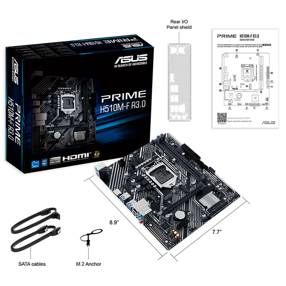 Imagem de PLACA MAE (INTEL) ASUS PRIME H510M-F R3.0 DDR4 LGA1200 10° E 11° GERACAO