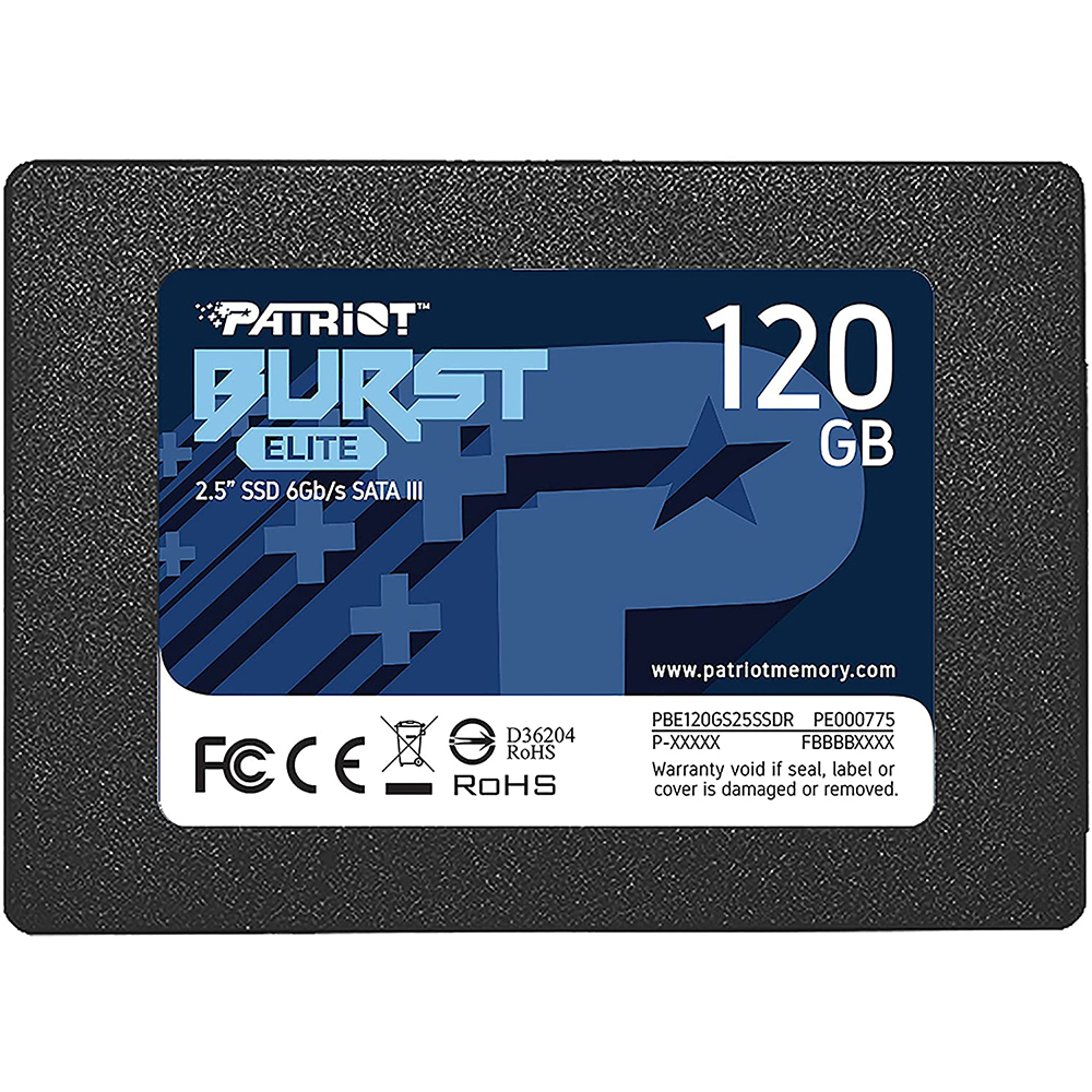 Mostrar detalhes de SSD PATRIOT BURST 120GB 2,5" SATA 3 - PBE120GS25SSDR Imagem de SSD PATRIOT BURST 120GB 2,5" SATA 3 - PBE120GS25SSDR