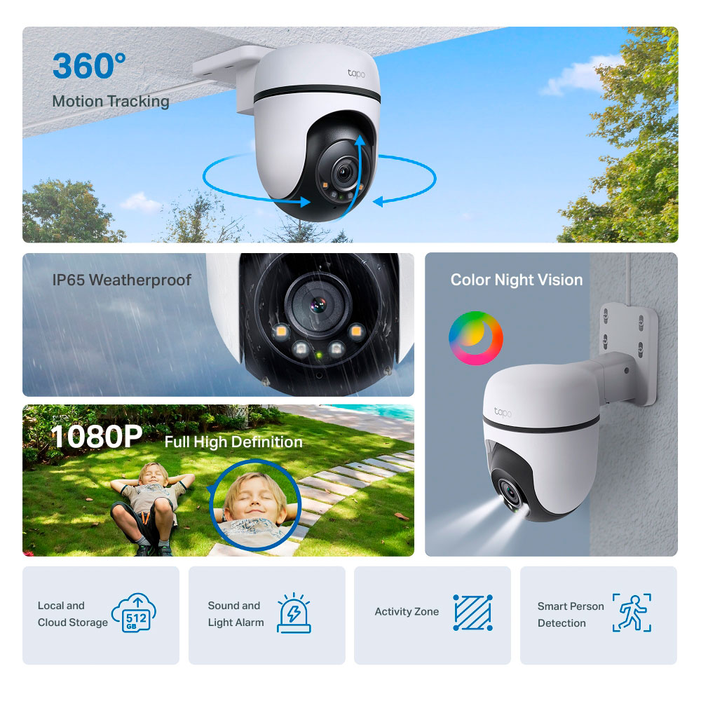 Imagem de CAMERA DE SEGURANCA WI-FI EXTERNA 360º TP-LINK TC40 1080P FULL HD