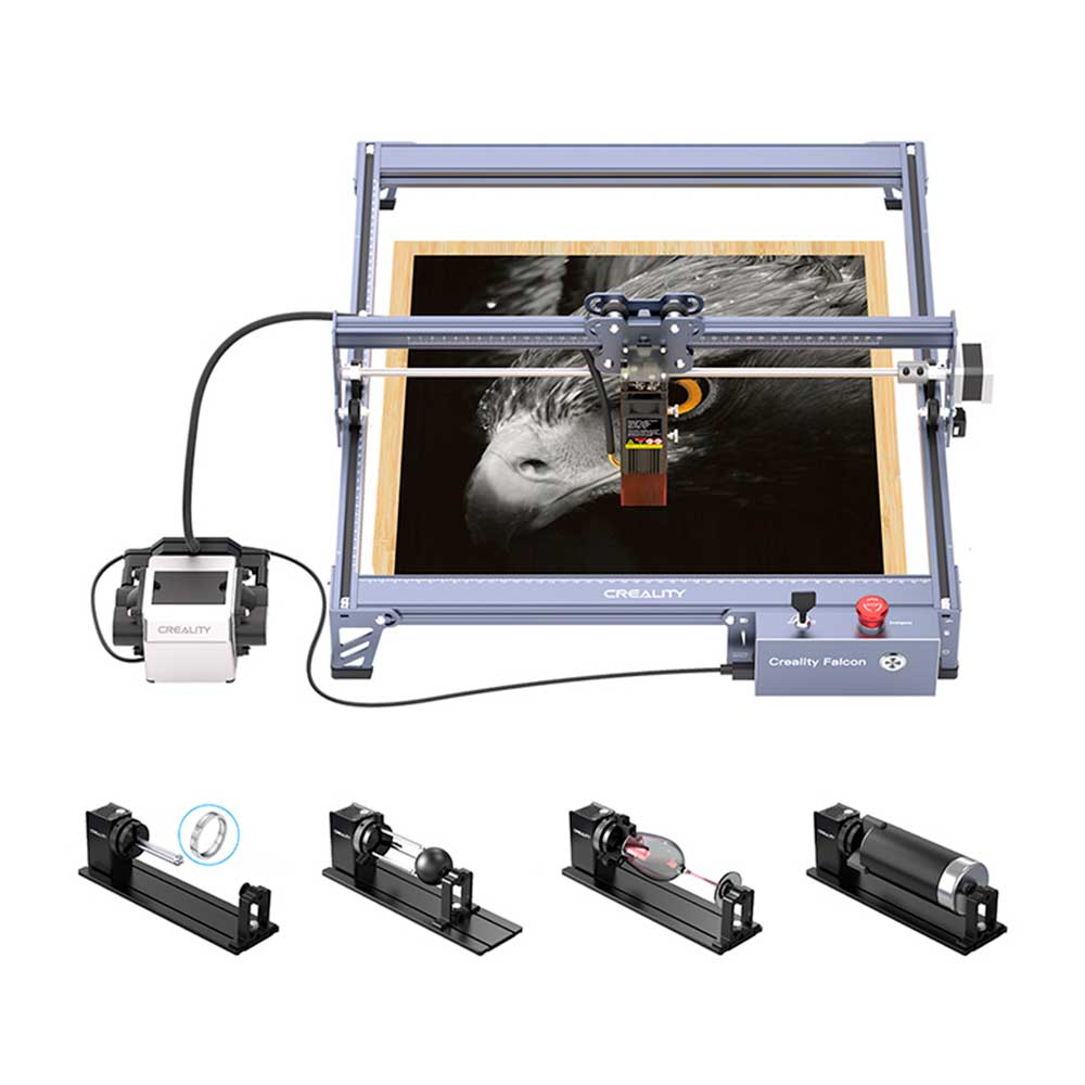 Mostrar detalhes de MAQUINA DE GRAVACAO A LASER CREALITY - CR LASER FALCON PRO 10W COM KIT ROTATIVO - 1005010154 Imagem de MAQUINA DE GRAVACAO A LASER CREALITY - CR LASER FALCON PRO 10W COM KIT ROTATIVO - 1005010154