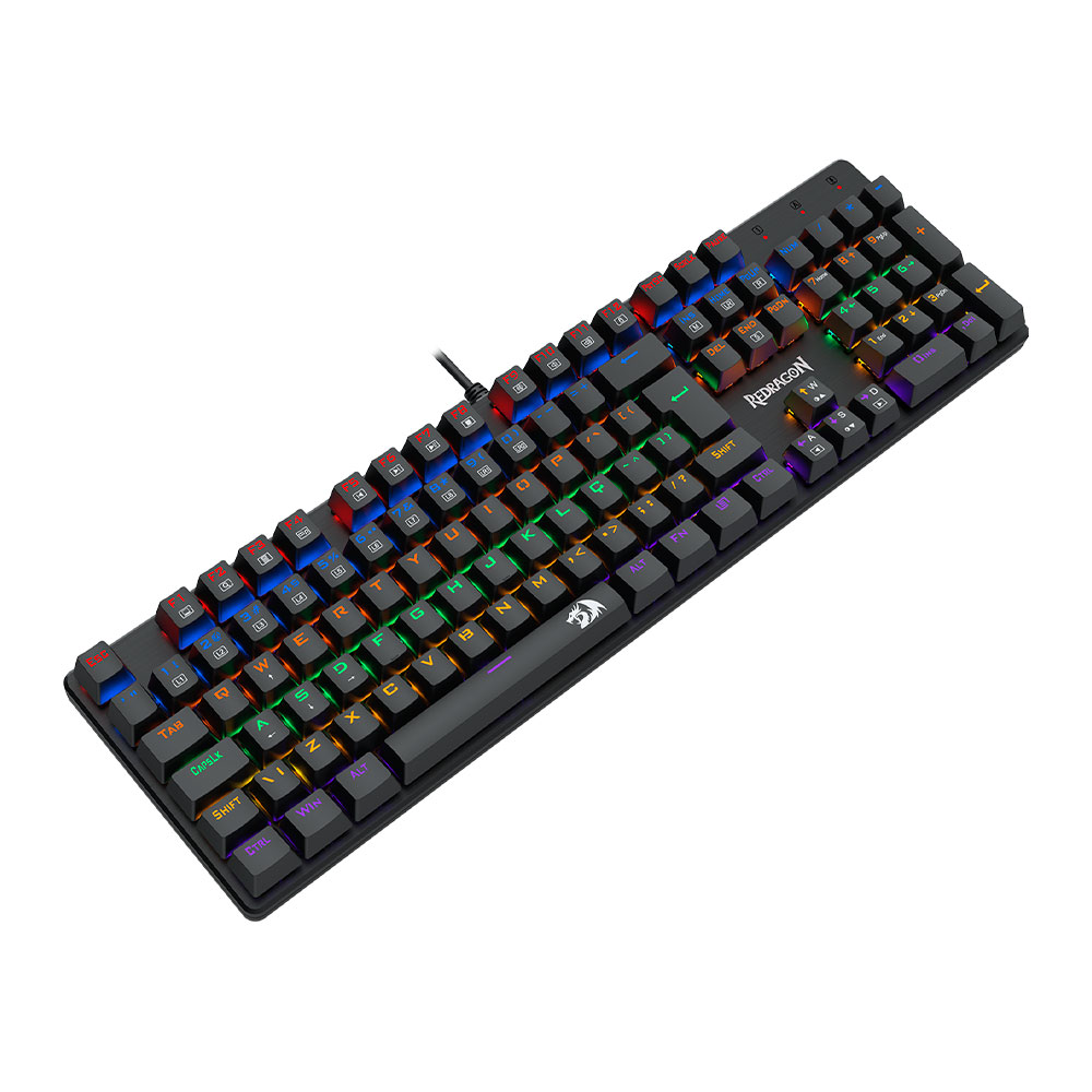 Imagem de TECLADO REDRAGON MECANICO VALHEIM RAINBOW PRETO SWITCH AZUL K608-R (PT-BROWN)