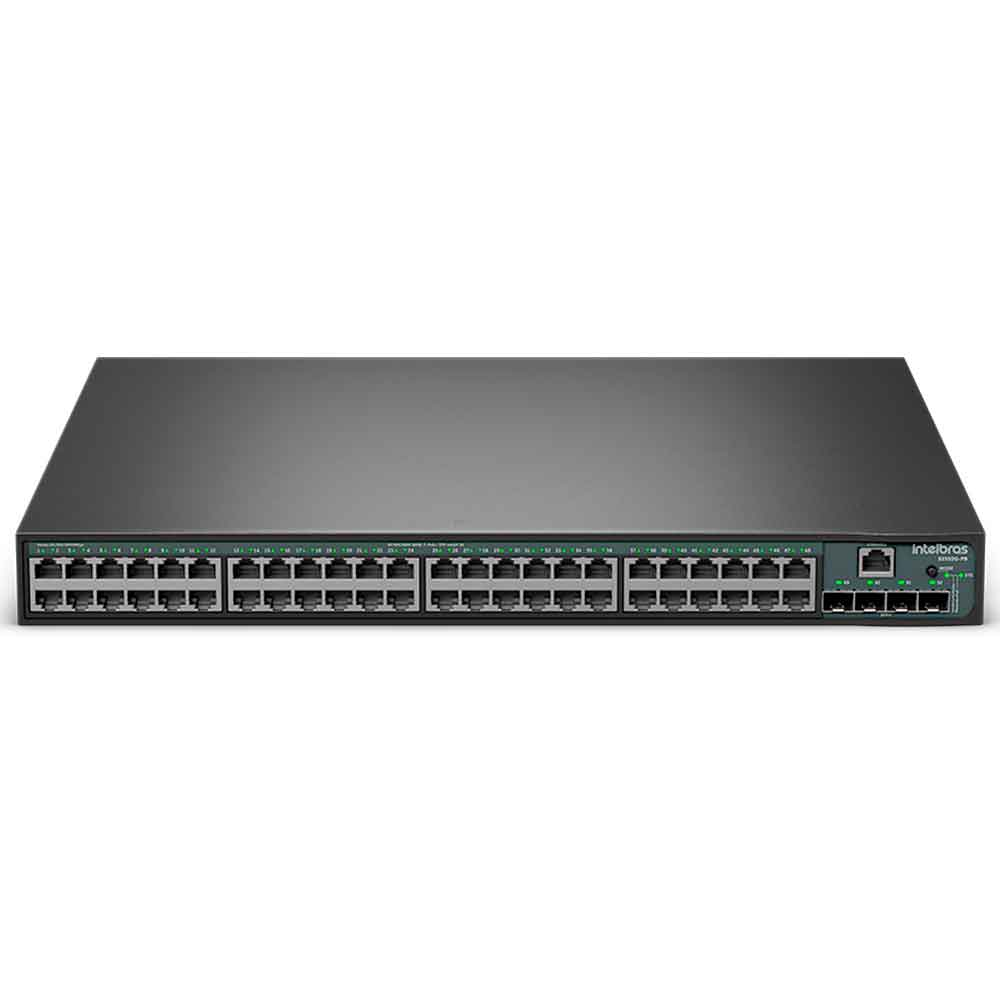 Imagem de SWITCH INTELBRAS GERENCIAVEL L3 48 PORTAS GIGABIT POE 370W MAIS 4 PORTAS SFP+ S2352G-PB - 4760111