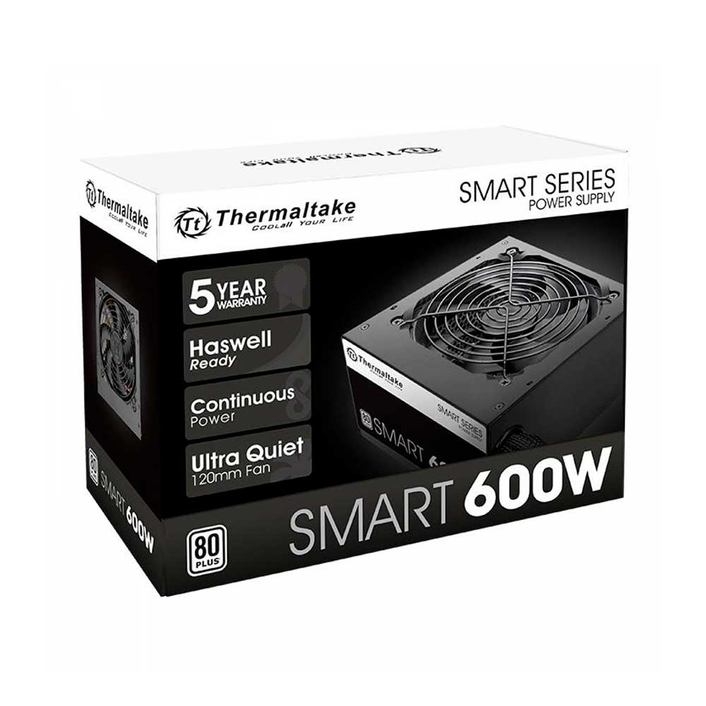Imagem de FONTE DE ALIMENTACAO THERMALTAKE SMART 600W 80 PLUS WHITE - PS-SPD-0600NPCWBZ-W