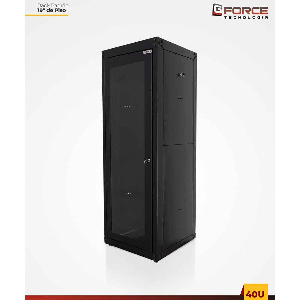Imagem de RACK SERVIDOR GFORCE PADRAO 19 POL 40U X 570 PISO DESMONTAVEL VISOR DE ACRILICO PT