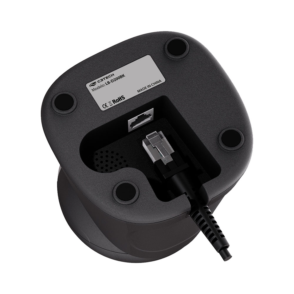 Imagem de LEITOR DE CODIGO DE BARRAS C3TECH FIXO 1D/2D USB LB-D200BK