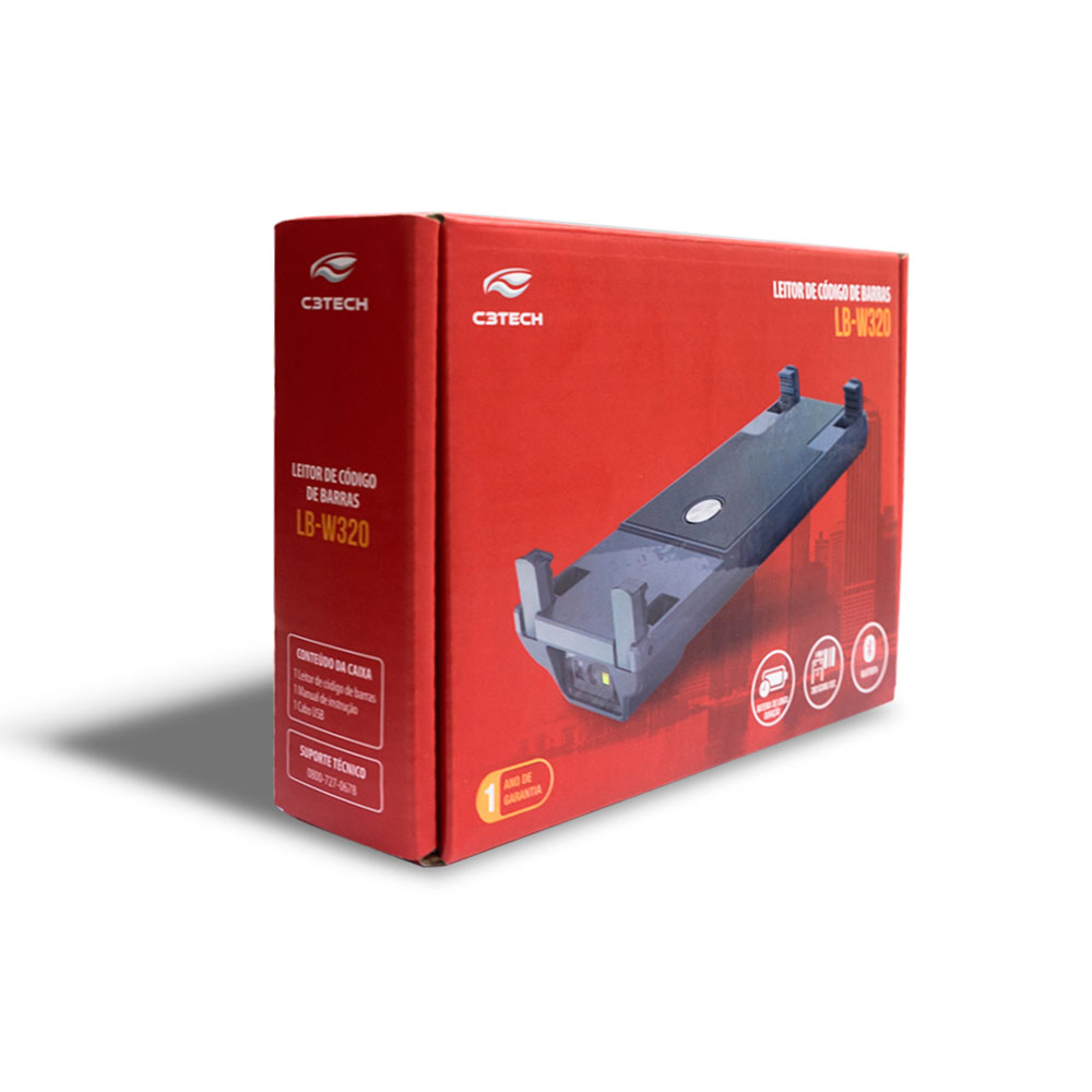 Imagem de LEITOR DE CODIGO DE BARRAS 1D/2D SEM FIO BLUETOOTH LB-W320BK