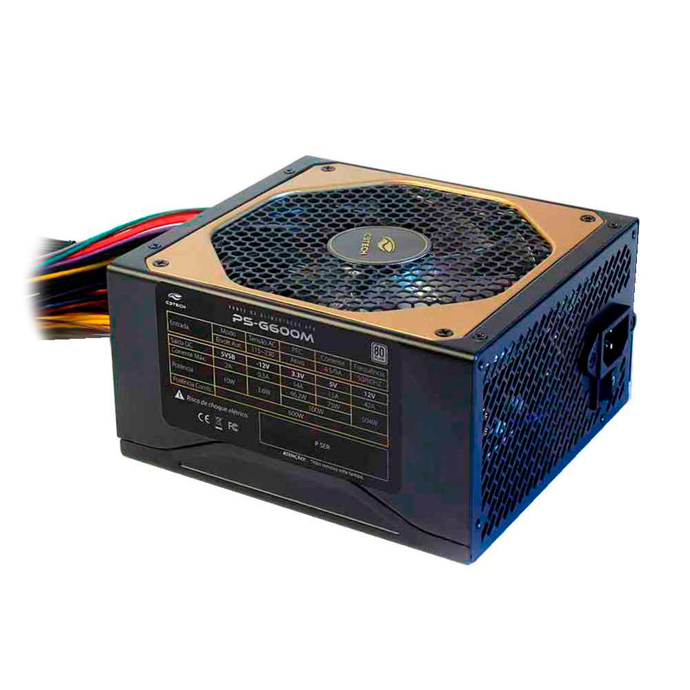 Imagem de FONTE DE ALIMENTACAO C3TECH 600WTS 80 PLUS PS-G600M