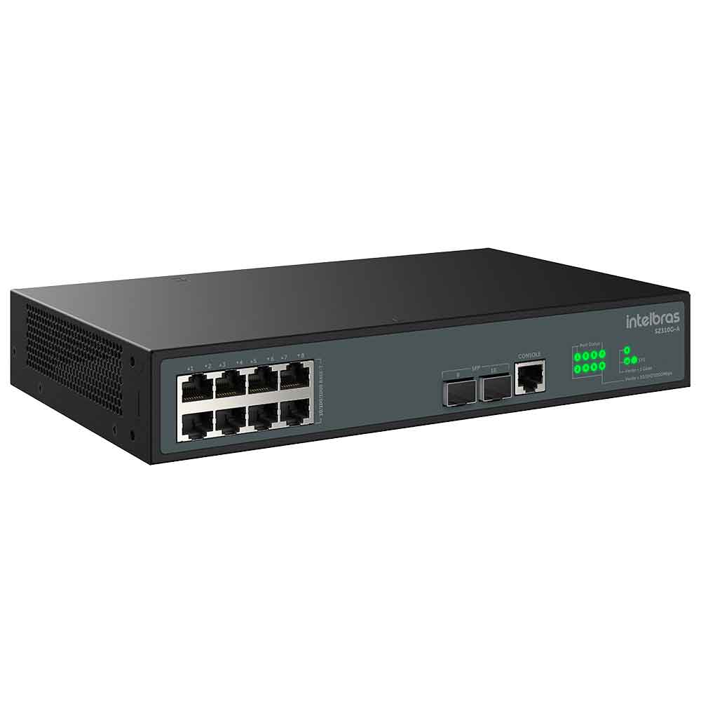 Imagem de SWITCH INTELBRAS GERENCIAVEL 08 PORTAS GIGABIT MAIS 2 PORTAS SFP UPLINK S2310G-A - 4760104