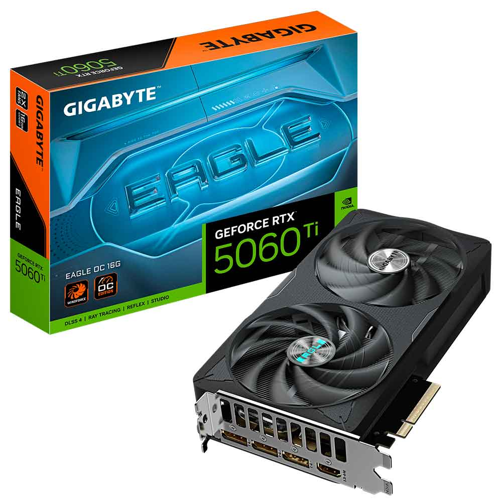 Imagem de PLACA DE VIDEO GIGABYTE GEFORCE RTX 5060 TI  EAGLE OC 8G GDDR7 128BITS GV-N506TEAGLEOC-8GD