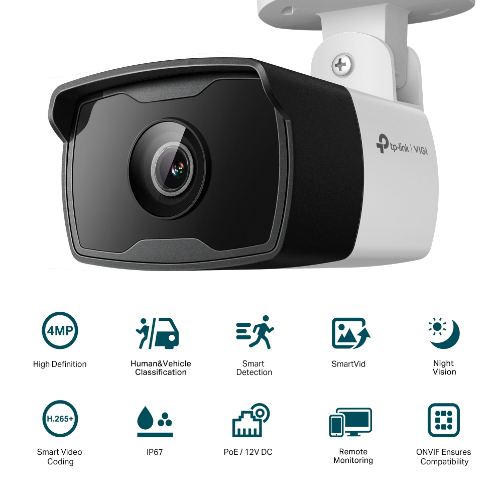 Imagem de CAMERA DE REDE BULLET VIGI C340I(4MM) EXTERNA TPLINK 4MP TPN0392