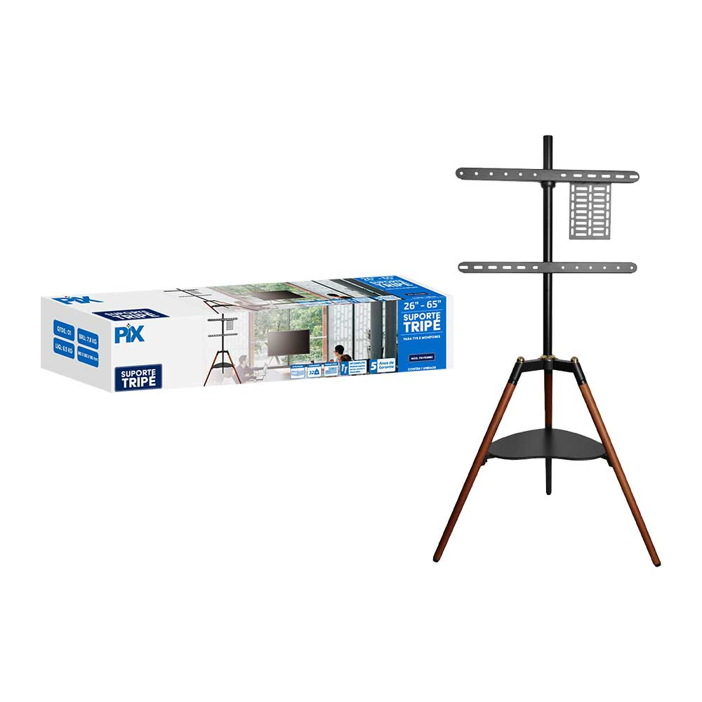 Imagem de SUPORTE TV PEDESTAL TRIPE 26" A 65" PIX - 079-0072