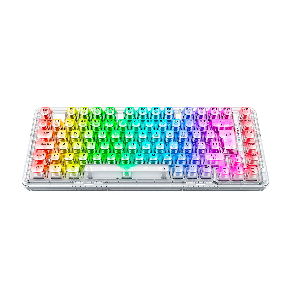 Imagem de TECLADO REDRAGON MECANICO GAMER ELF PRO RGB CRYSTAL CLEAR TRANSPARENTE K649CT-RGB-PRO PT