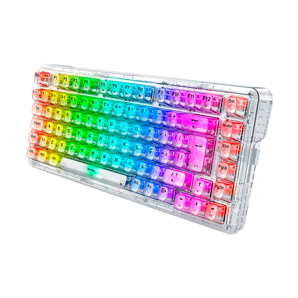 Imagem de TECLADO REDRAGON MECANICO GAMER ELF PRO RGB CRYSTAL CLEAR TRANSPARENTE K649CT-RGB-PRO PT