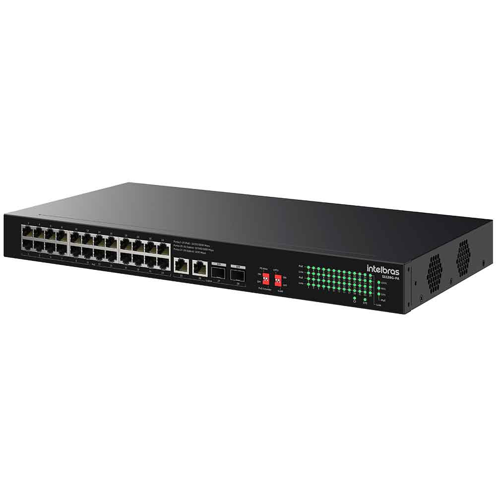 Imagem de SWITCH INTELBRAS 24 PORTAS GIGABIT POE 246W MAIS 2 PORTAS GIGABIT E 2 PORTAS SFP S1128G-PA - 4760127