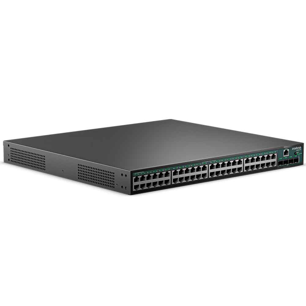 Imagem de SWITCH INTELBRAS GERENCIAVEL L3 48 PORTAS GIGABIT POE 370W MAIS 4 PORTAS SFP+ S2352G-PB - 4760111