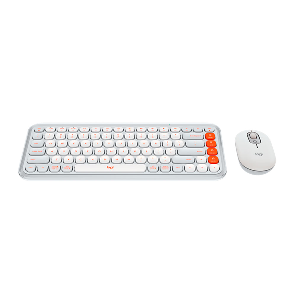 Imagem de KIT MOUSE E TECLADO LOGITECH POP ICON SEM FIO BRANCO - 920-013057