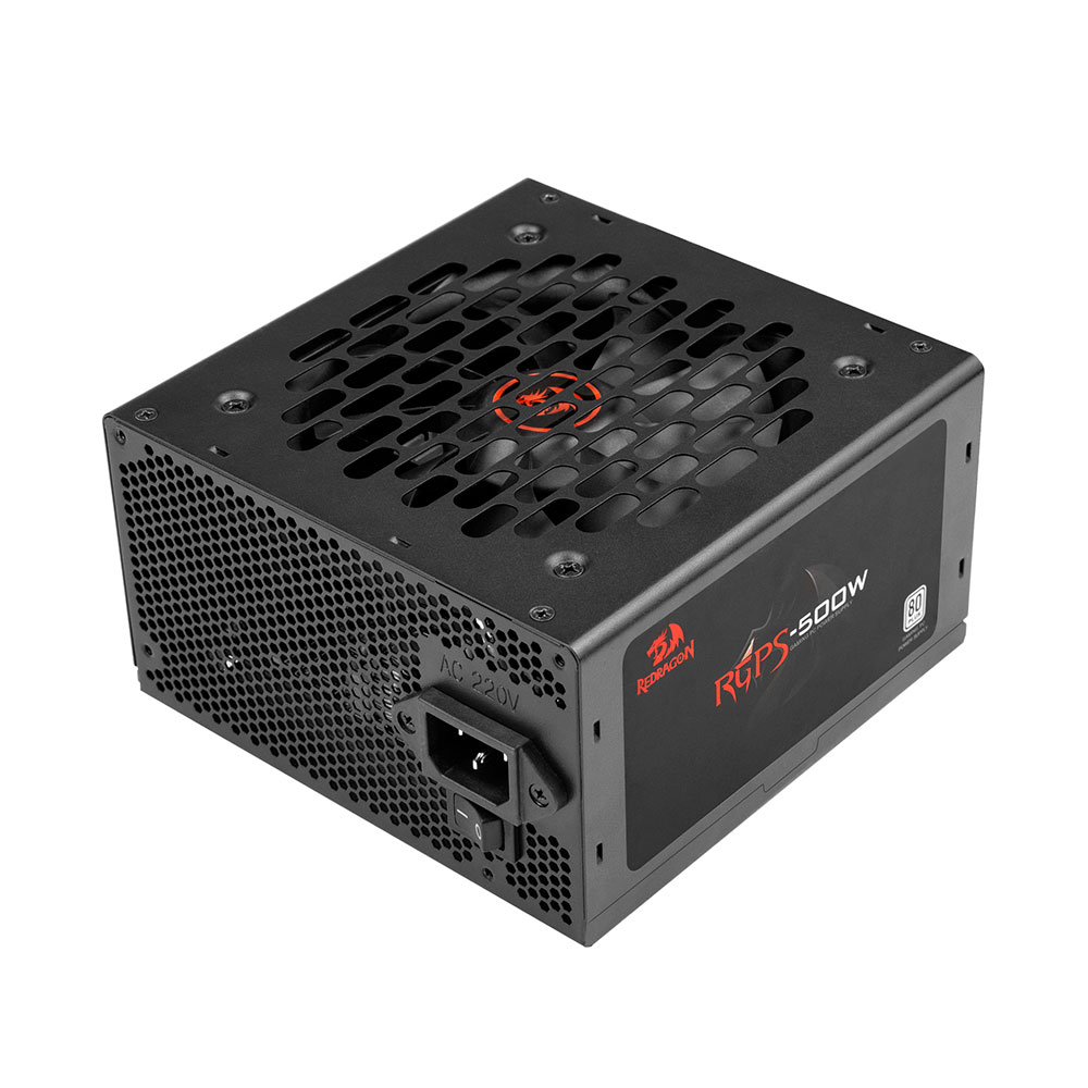 Imagem de FONTE DE ALIMENTACAO REDRAGON GAMER RGPS-500 WATTS 80 PLUS PRETO SEM CABO DE FORCA GC-PS021