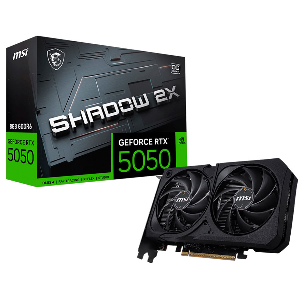 Imagem de PLACA DE VIDEO MSI GEFORCE RTX 5050 SHADOW 2X OC 8GB GDDR6 128BITS 912-V538-008