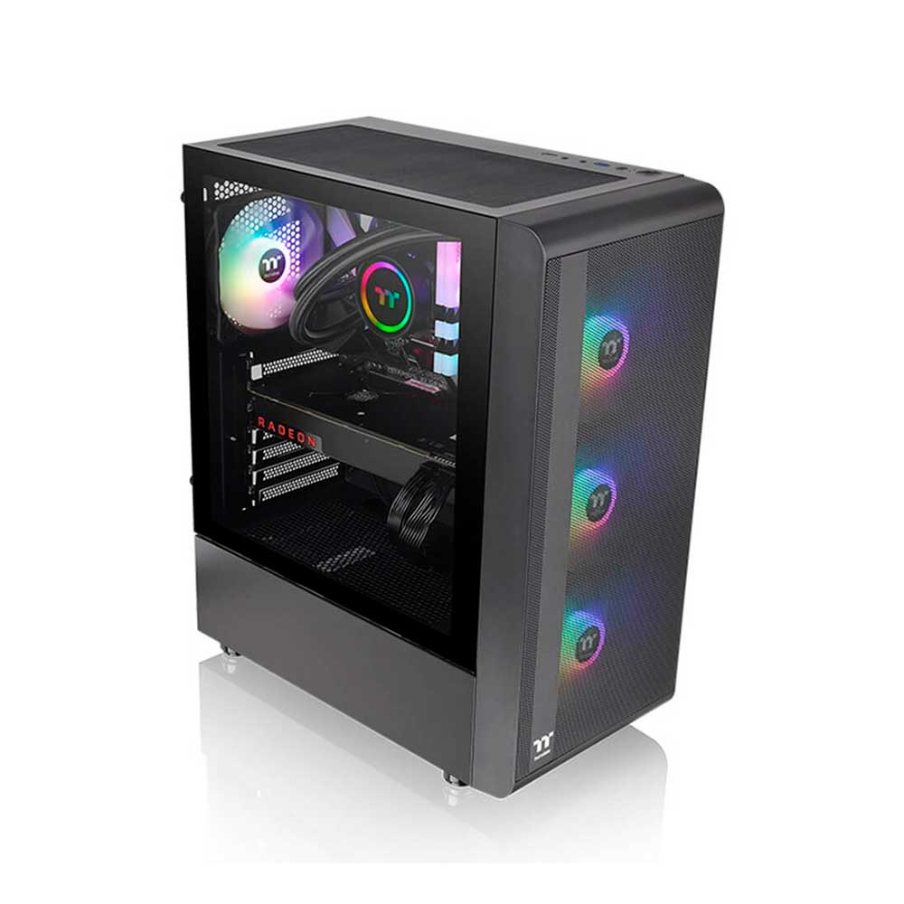 Imagem de GABINETE GAMER THERMALTAKE S200TG ARGB MID T. TGLASS BLACK C/ FONTE  650W - CA-3X2-65M1WZ-00