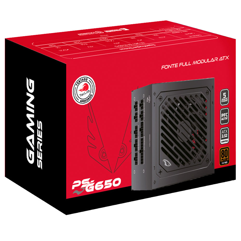 Imagem de FONTE DE ALIMENTACAO C3TECH ATX 650W PS-G650 80 PLUS BRONZE TECLAB CYBERNETICS 359,60