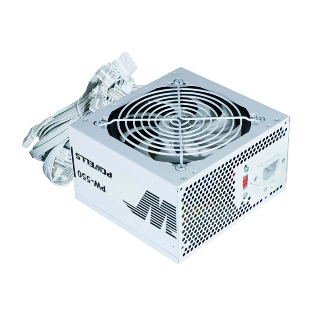 Imagem de FONTE DE ALIMENTACAO K-MEX PCWELLS PW-550 BRANCO 400WTS ATX - PW550ESG0010B0X