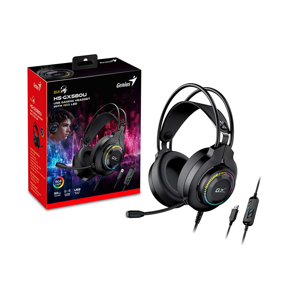 Mostrar detalhes de HEADSET GAMER GENIUS HS-GX580U PRETO Imagem de HEADSET GAMER GENIUS HS-GX580U PRETO