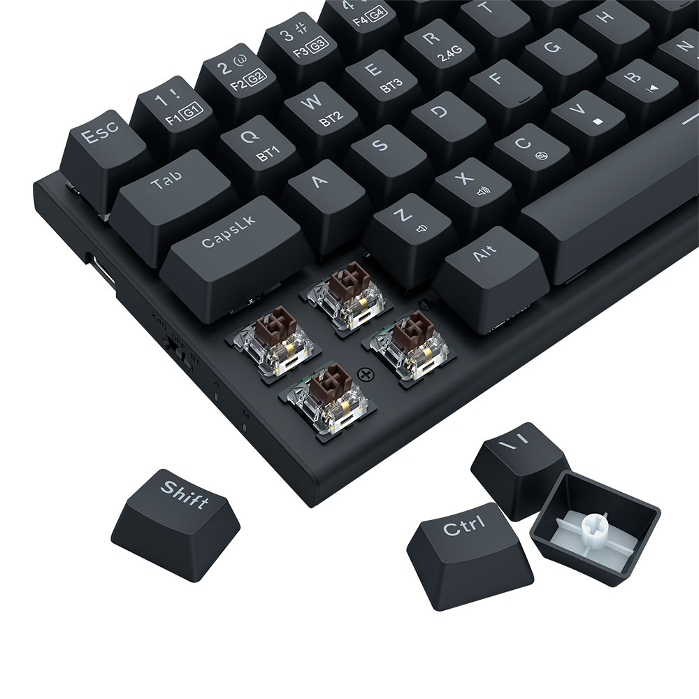 Imagem de TECLADO REDRAGON MECANICO GAMER RYZE PRO RGB PRETO SWITCH MARROM K633RGB-PRO