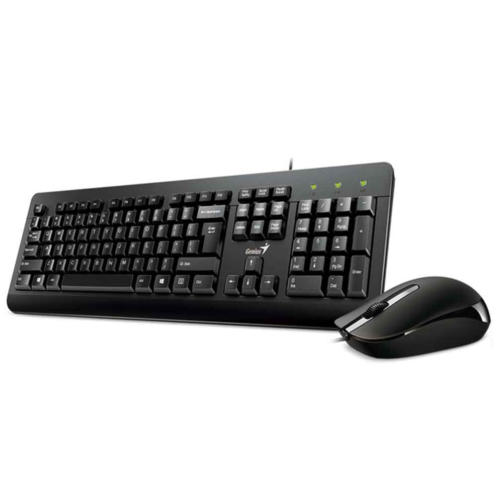 Imagem de KIT MOUSE E TECLADO GENIUS KM-160 COM FIO USB ABNT 2